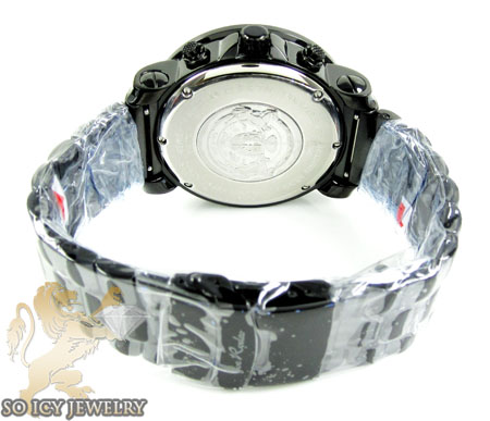 Mens joe rodeo black stainless steel junior diamond watch 2.50ct 