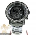 Mens joe rodeo black stainless steel junior diamond watch 2.50ct 