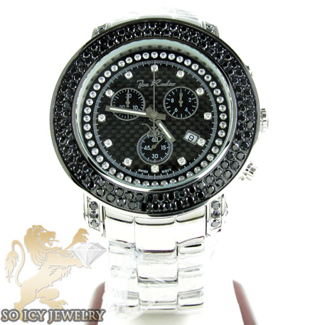 Mens joe rodeo black stainless steel junior diamond watch 4.75ct  - Image 2