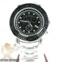 Mens joe rodeo black stainless steel junior diamond watch 4.75ct