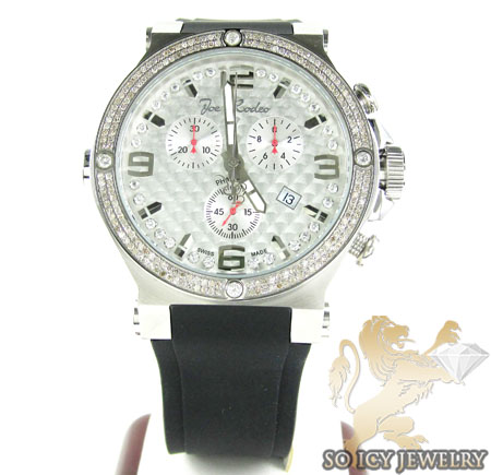 Mens joe rodeo white stainless steel phantom diamond watch 2.25ct
