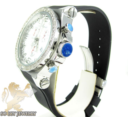 Mens joe rodeo white stainless steel phantom diamond watch 2.25ct