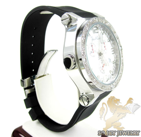 Mens joe rodeo white stainless steel phantom diamond watch 2.25ct