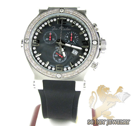Mens joe rodeo white stainless steel phantom diamond watch 2.25ct