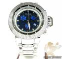 Mens joe rodeo white stainless steel razor diamond watch 4.00ct