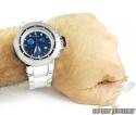 Mens joe rodeo white stainless steel razor diamond watch 4.00ct