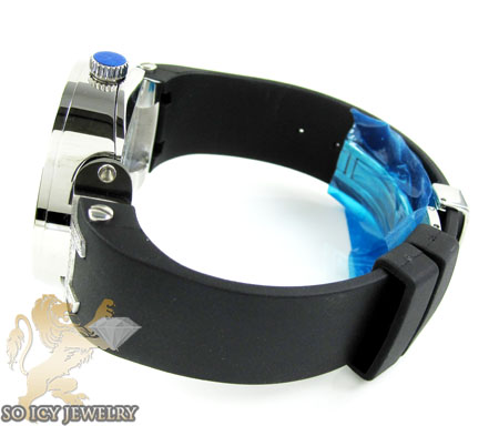 Mens joe rodeo white stainless steel master diamond watch 2.20ct