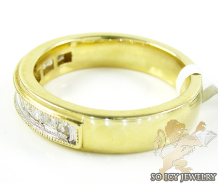 14k yellow gold princess diamond wedding band 1.30ct