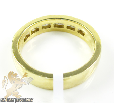 14k yellow gold princess diamond wedding band 1.30ct