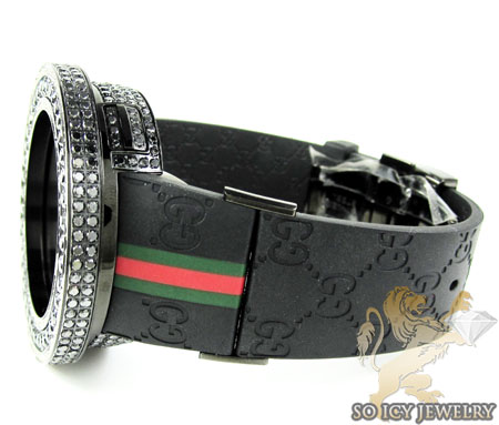 Mens full diamond case & bezel igucci digital watch 14.00ct