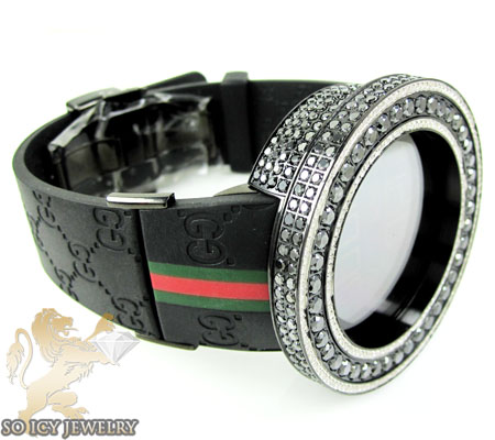Mens full diamond case & bezel igucci digital watch 14.00ct