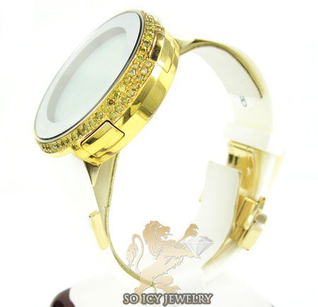 Mens canary diamond igucci digital grammy edition watch 2.00ct