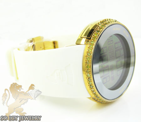 Mens canary diamond igucci digital grammy edition watch 2.00ct