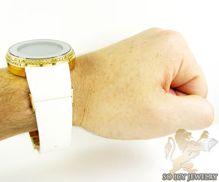 Mens canary diamond igucci digital grammy edition watch 2.00ct