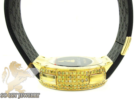 Mens full diamond case igucci digital grammy edition watch 5.00ct