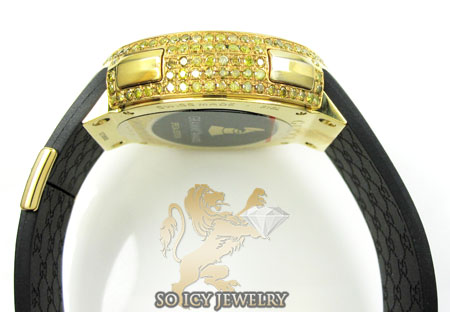Mens full diamond case igucci digital grammy edition watch 5.00ct