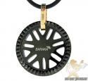 Mens baraka 18k yellow gold & black stainless steel grand prix pendant