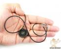 Mens baraka 18k yellow gold & black stainless steel grand prix pendant