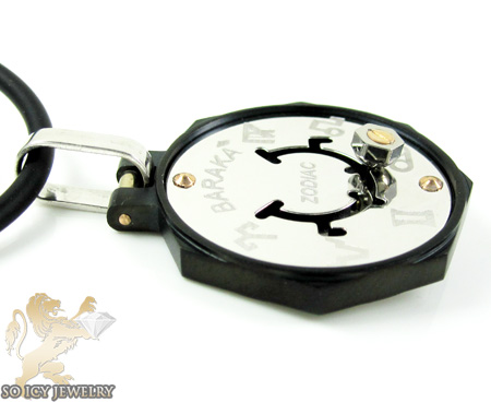 Mens baraka 18k gold & high tech ceramic zodiac pendant