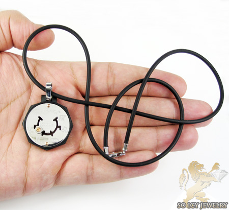 Mens baraka 18k gold & high tech ceramic zodiac pendant