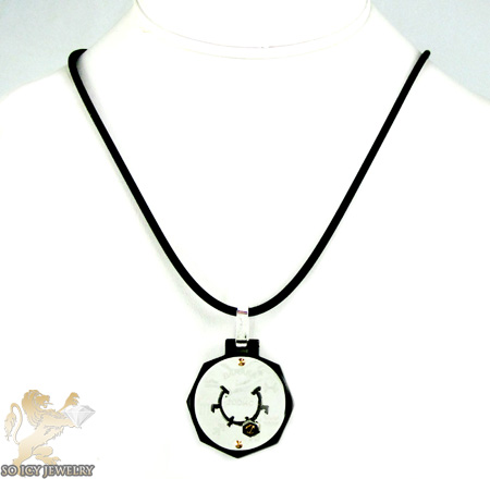 Mens baraka 18k gold & high tech ceramic zodiac pendant
