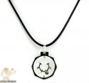 Mens baraka 18k gold & high tech ceramic zodiac pendant