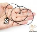Mens baraka 18k gold & black stainless steel checkered grand prix pendant