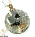 Mens baraka 18k gold & stainless steel cross pendant