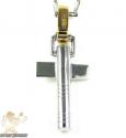 Mens baraka 18k rose & white gold cross