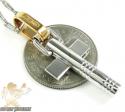Mens baraka 18k rose & white gold cross