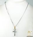 Mens baraka 18k rose & white gold cross