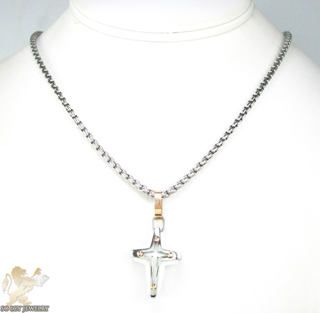Mens baraka 18k gold & white onyx cross