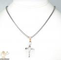 Mens baraka 18k gold & white onyx cross