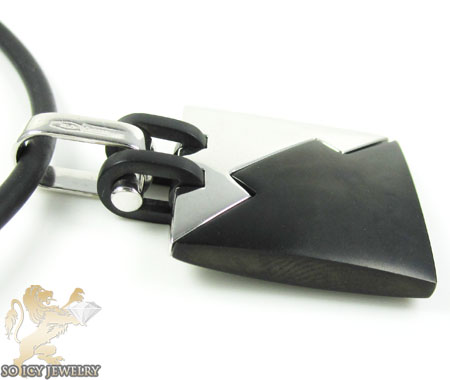 Mens baraka 18k gold & black ceramic pendant