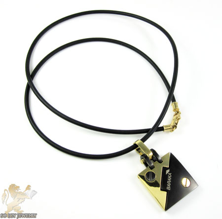 Mens baraka 18k gold & black ceramic pendant - Image 7