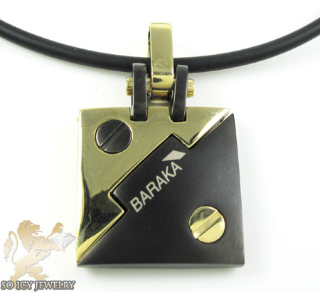 Mens baraka 18k gold & black ceramic pendant - Image 8