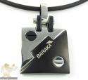 Mens baraka 18k gold & black ceramic pendant
