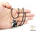 Mens baraka 18k gold & black ceramic pendant