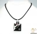 Mens baraka 18k gold & black ceramic pendant