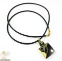 Mens baraka 18k gold & black ceramic pendant