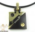 Mens baraka 18k gold & black ceramic pendant