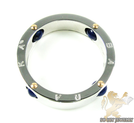 Mens baraka 18k white gold & blue onyx ring