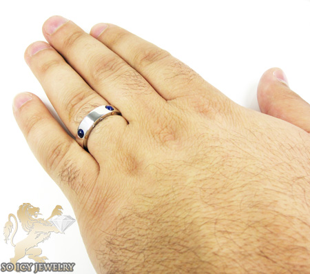 Mens baraka 18k white gold & blue onyx ring - Image 4