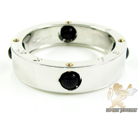 Mens baraka 18k white gold & black onyx ring