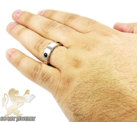 Mens baraka 18k white gold & black onyx ring - Image 4