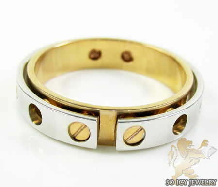 Mens baraka 18k white & rose gold ring - Image 4