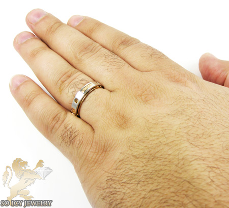 Mens baraka 18k white & rose gold ring - Image 7