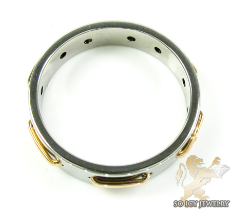 Mens baraka 18k rose gold & white stainless steel