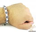 Smoke mirrored rhinestone macramé faceted bead rope bracelet 5.00ct