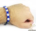 White rhinestone macramé faceted bead rope bracelet 5.00ct